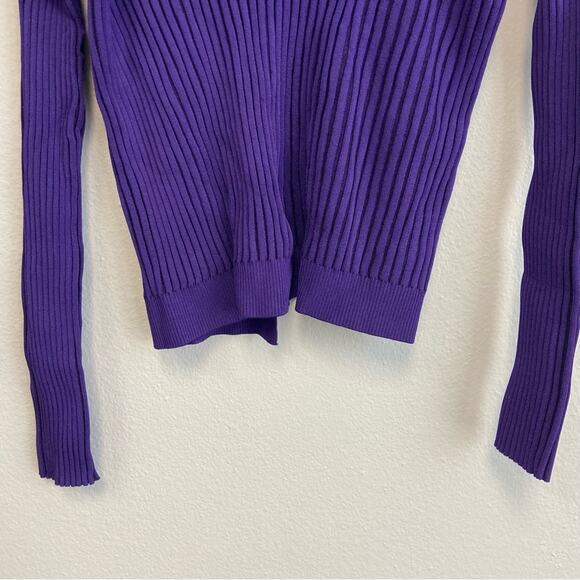 New Jacquemus La Maille Pralu Rib Cardigan Sweater Top in Purple Size 40/8-10 - Picture 11 of 16